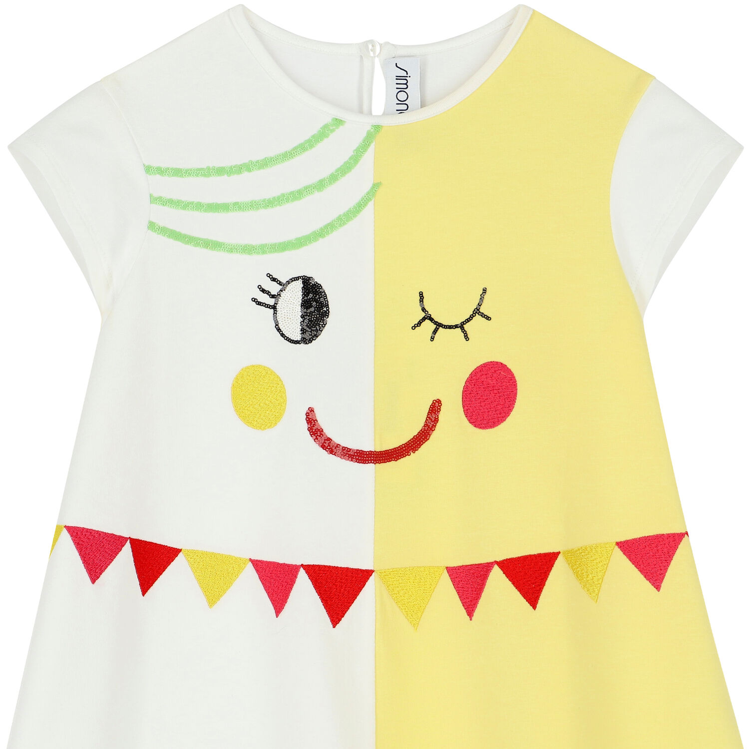 Girls White & Yellow Dress, 1, hi-res image number null