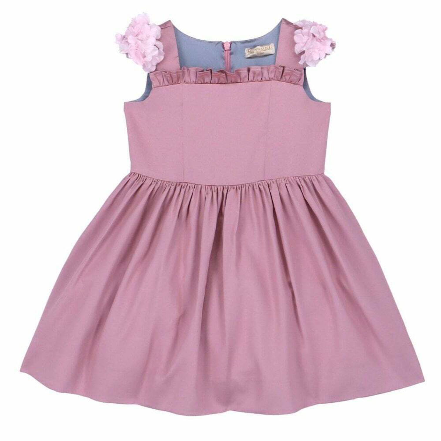 Girls Pink Satin Special Occasion Dress, 1, hi-res