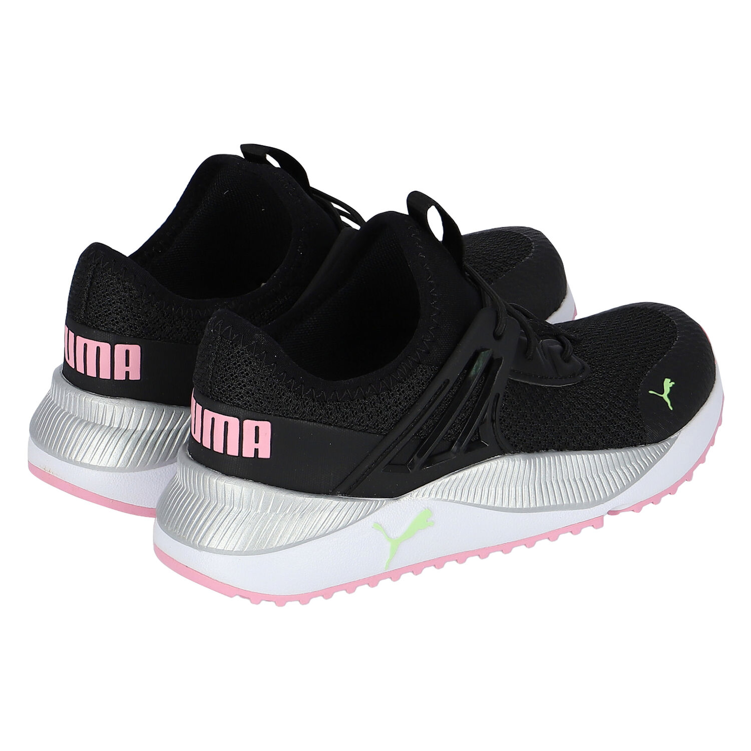 Girls Black & Pink Pacer Future Trainers, 1, hi-res