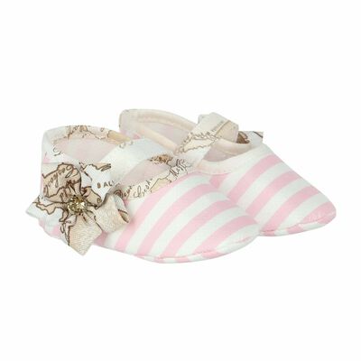 Baby Girls Pink & Ivory Geo Map Pre Walker Shoes