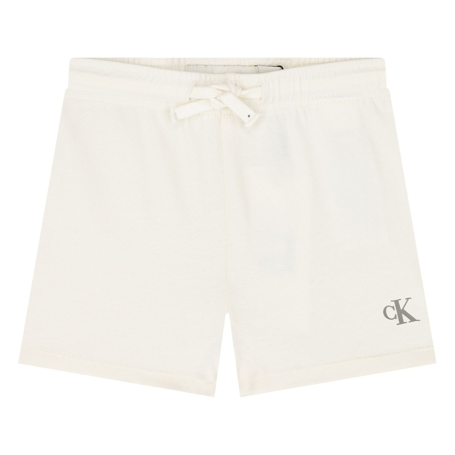 Ivory Cotton Logo Younger Shorts Set, 2, hi-res