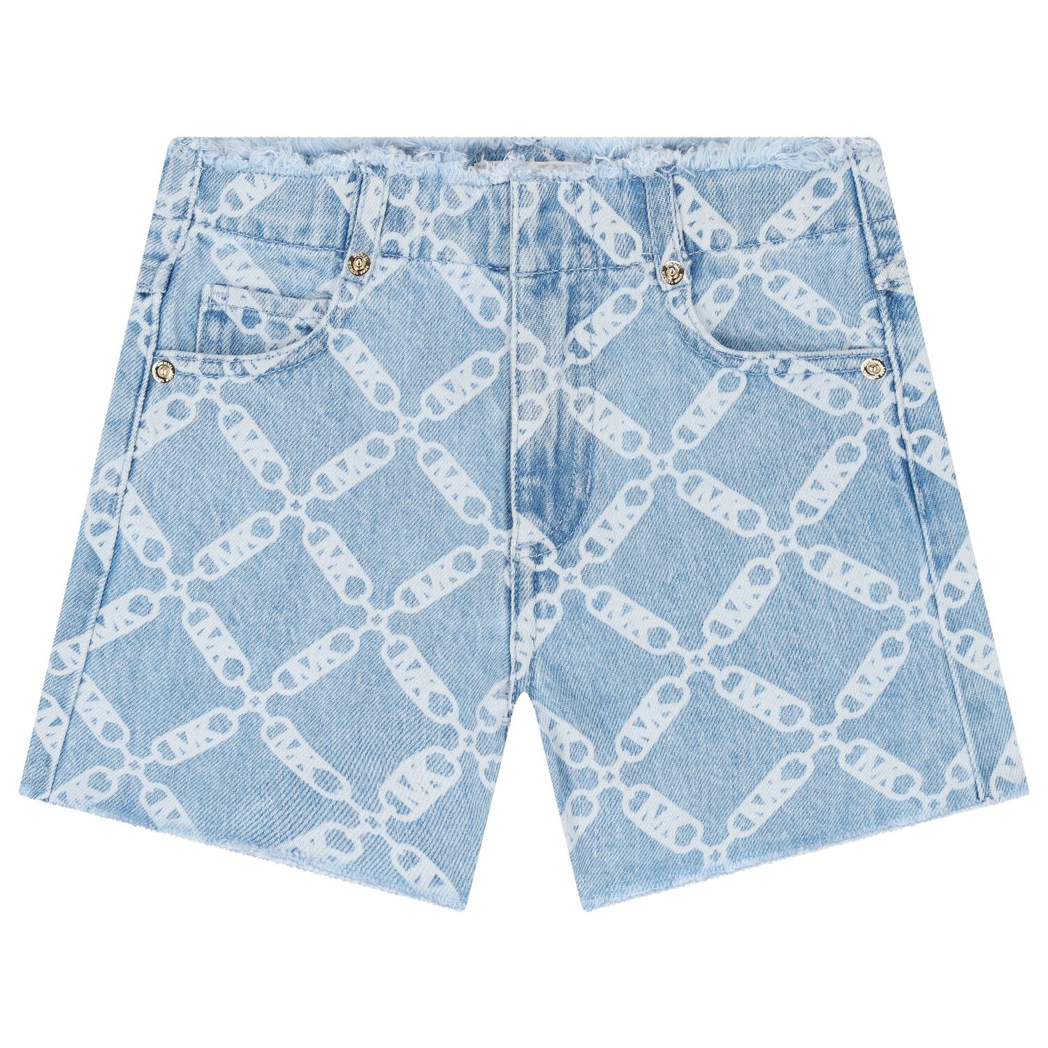 Girls Blue Logo Denim Shorts, 1, hi-res image number null