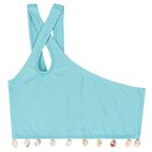 Girls Aqua Shell Bikini, 1, hi-res