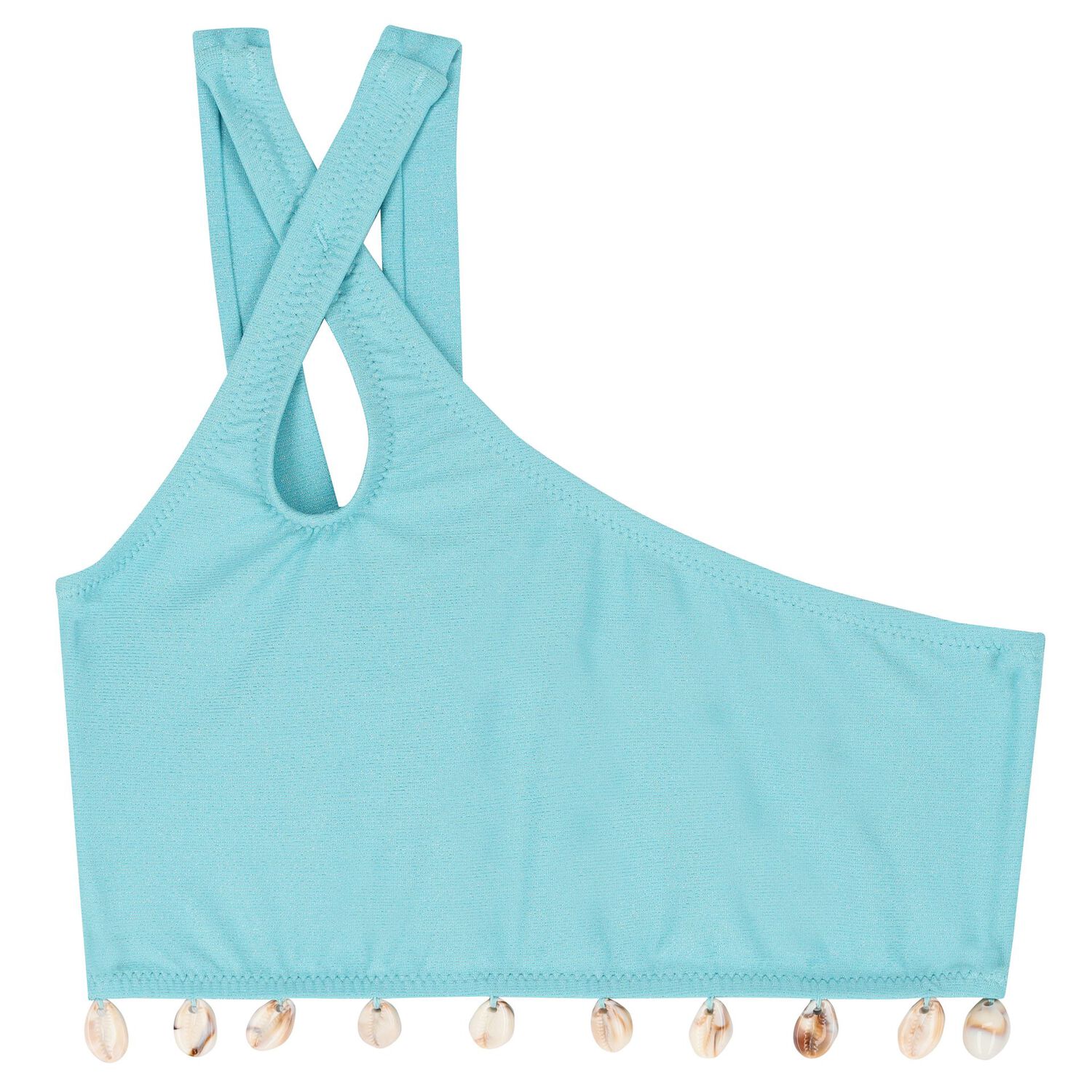Girls Aqua Shell Bikini, 1, hi-res image number null