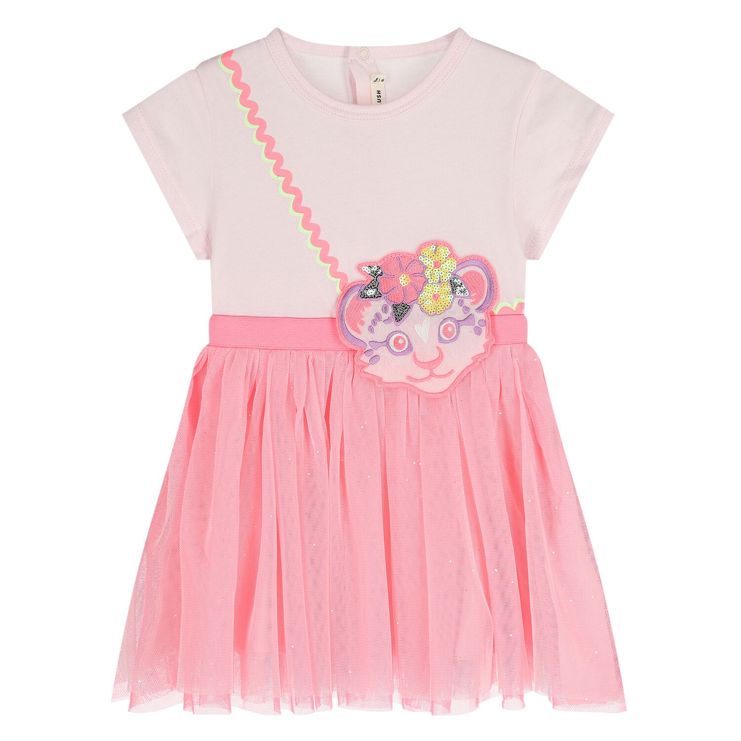 Younger Girls Pink Cat Dress, 1, hi-res
