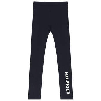 Girls Navy Logo Legging