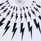 Boys White Thunderbolt Printed Polo, 1, hi-res