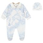 Baby Boys Ivory & Blue Geo Map Babygrow Gift Set, 4, hi-res