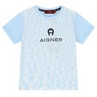 Younger Boys Blue Logo T-Shirt, 1, hi-res