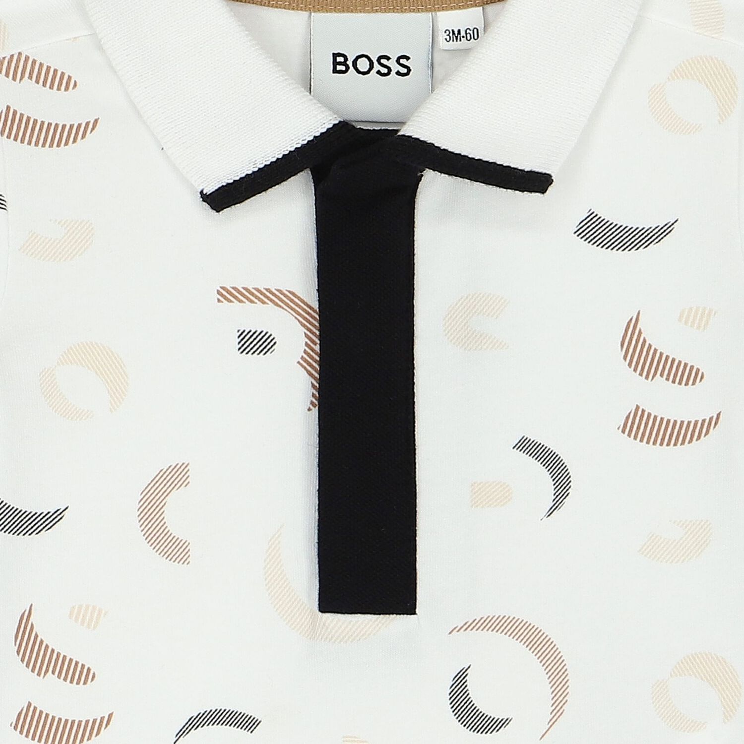 Baby Boys White & Black Logo Polo Romper, 1, hi-res image number null