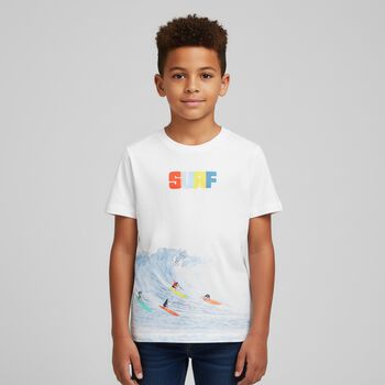 Boys White Surf T-Shirt