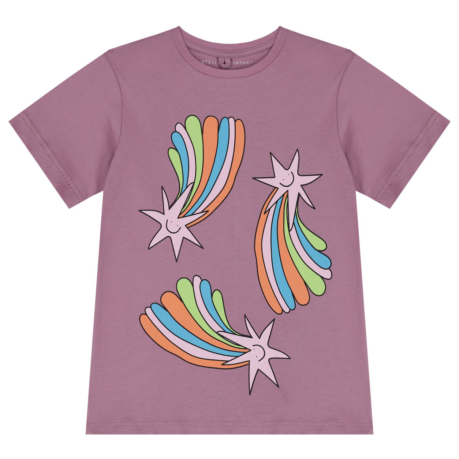 Girls Purple Shooting Stars T-Shirt, 1, hi-res