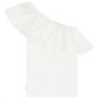 Girls White One Shoulder Top, 4, hi-res