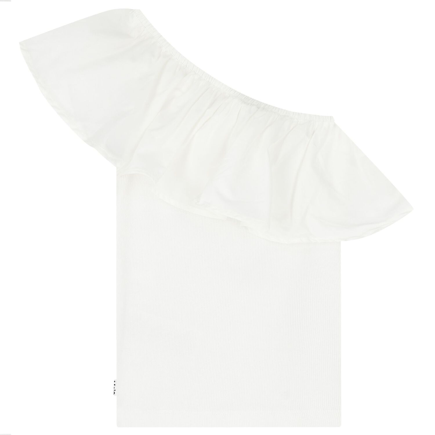 Girls White One Shoulder Top, 4, hi-res image number null