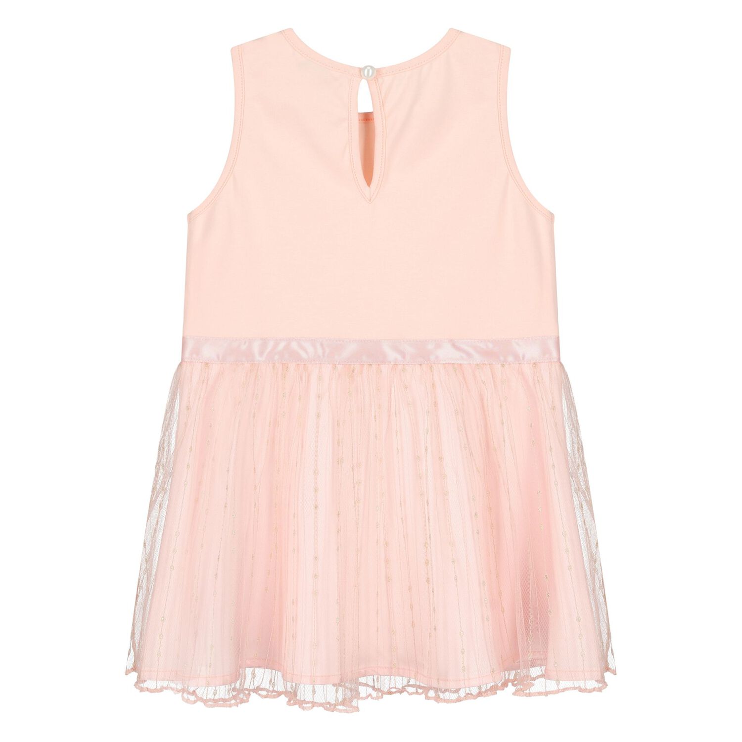 Younger Girls Pink Logo Sleeveless Dress, 1, hi-res image number null