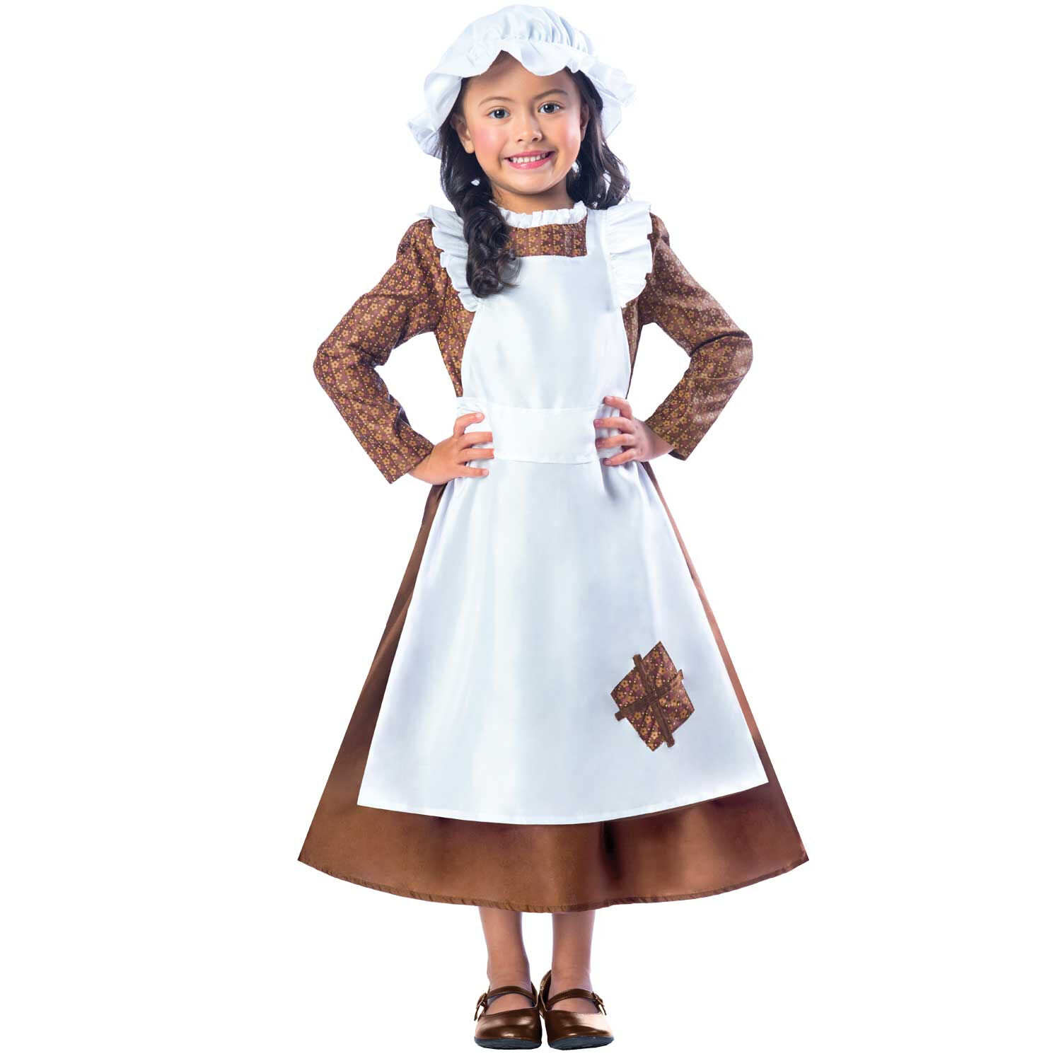 Girls White & Beige Victorian Costume, 1, hi-res image number null