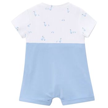 Baby Boys White & Blue Romper