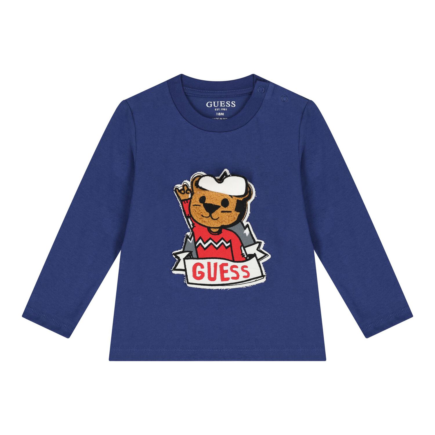 Baby Boys Blue Logo Teddy Bear Trousers Set, 1, hi-res