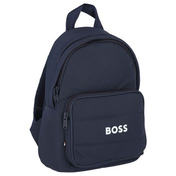 Boys Navy Blue Logo Backpack ( 27cm )
