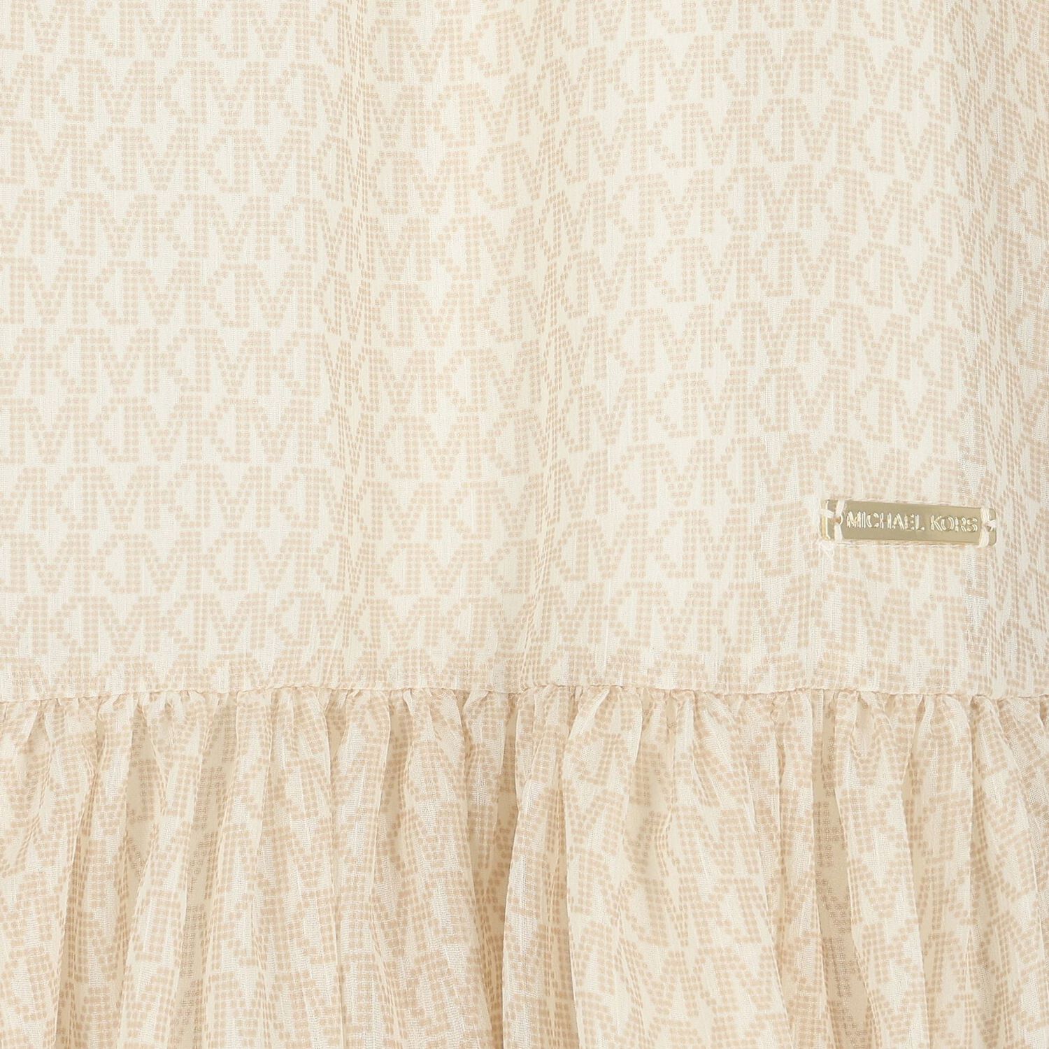 Girls Beige Logo Sleeveless Dress, 1, hi-res