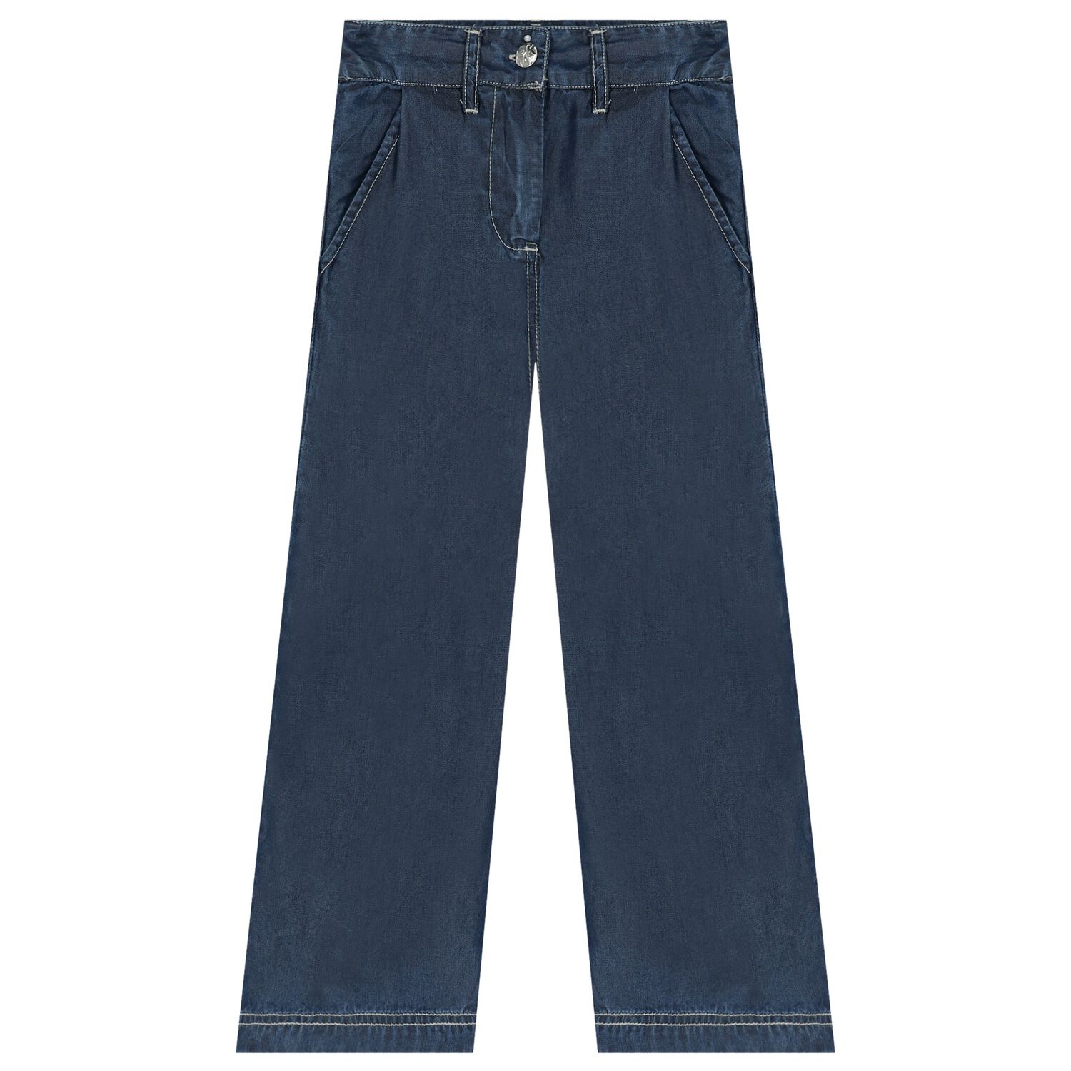 Girls Blue Logo Trousers, 1, hi-res