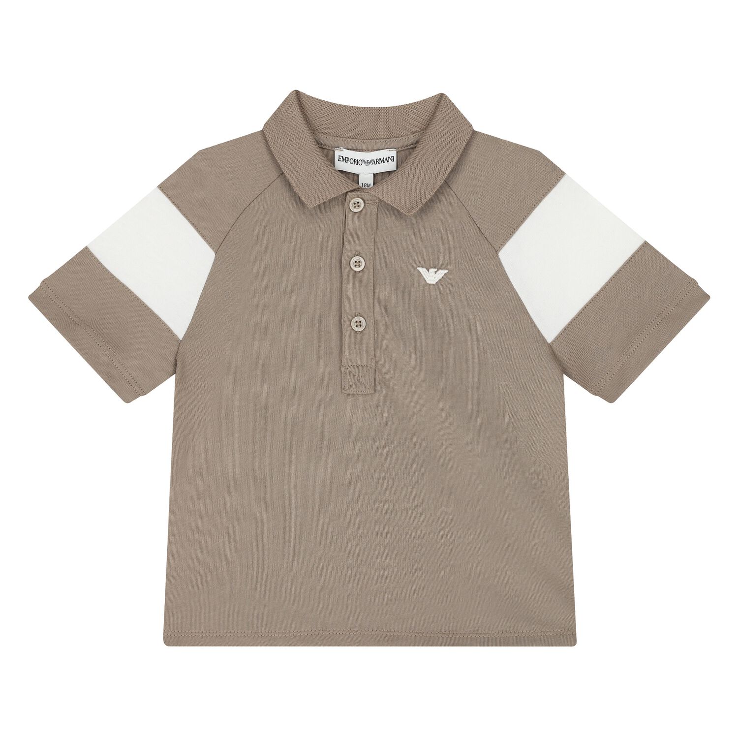 Younger Boys Beige Logo Polo Shirt, 1, hi-res