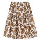 Girls Ivory Tiger Skirt, 1, hi-res