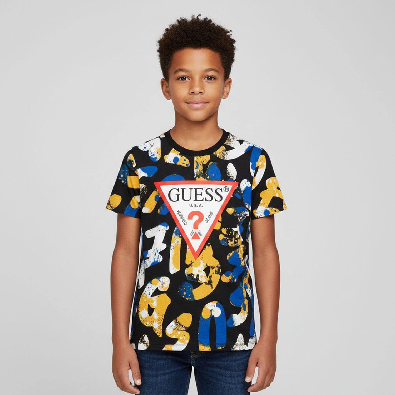 Boys Black Logo T-Shirt, 1, hi-res image number null