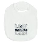 Baby Boys White Logo Bib, 2, hi-res