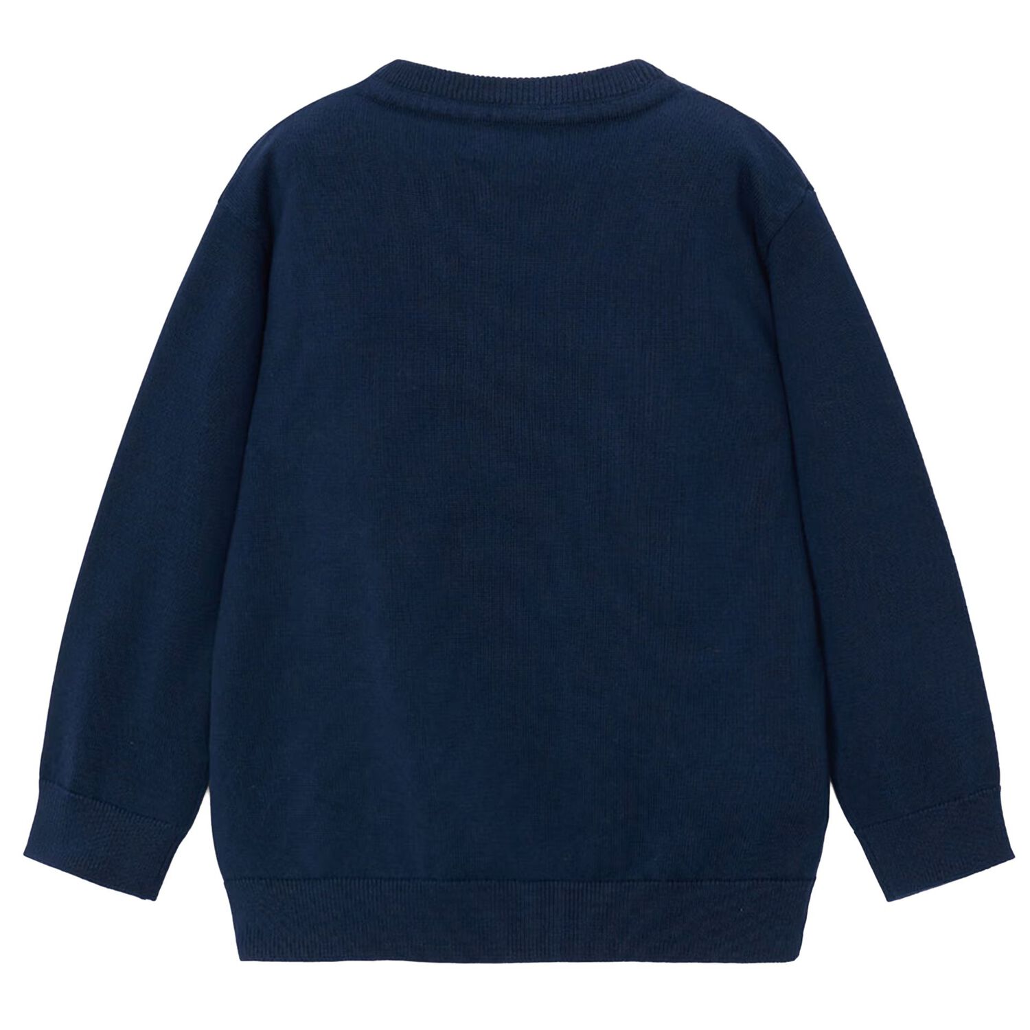 Boys Navy Blue Knitted Jumper, 3, hi-res