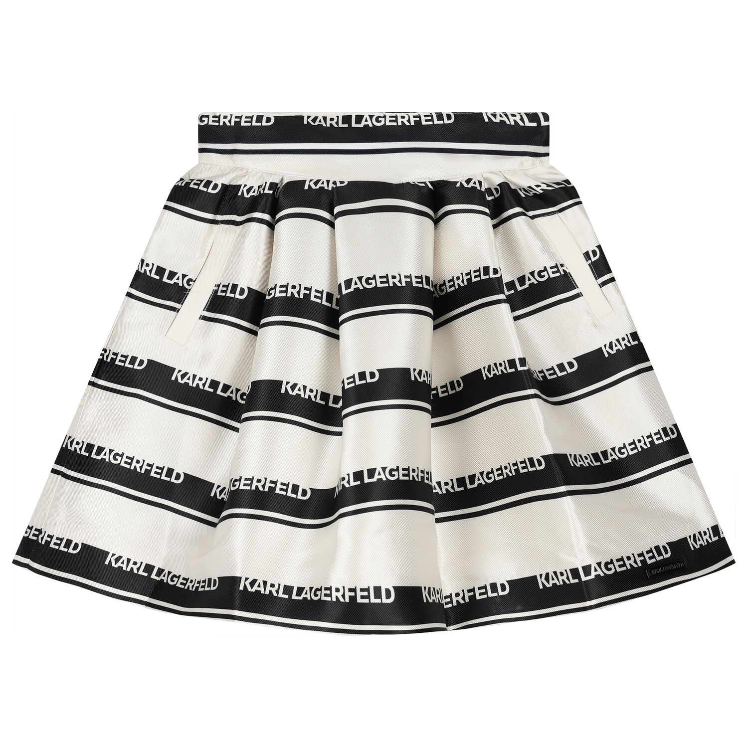 Girls Ivory & Black Striped Skirt, 1, hi-res image number null