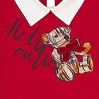Girls Red Teddy Bear Dress, 1, hi-res