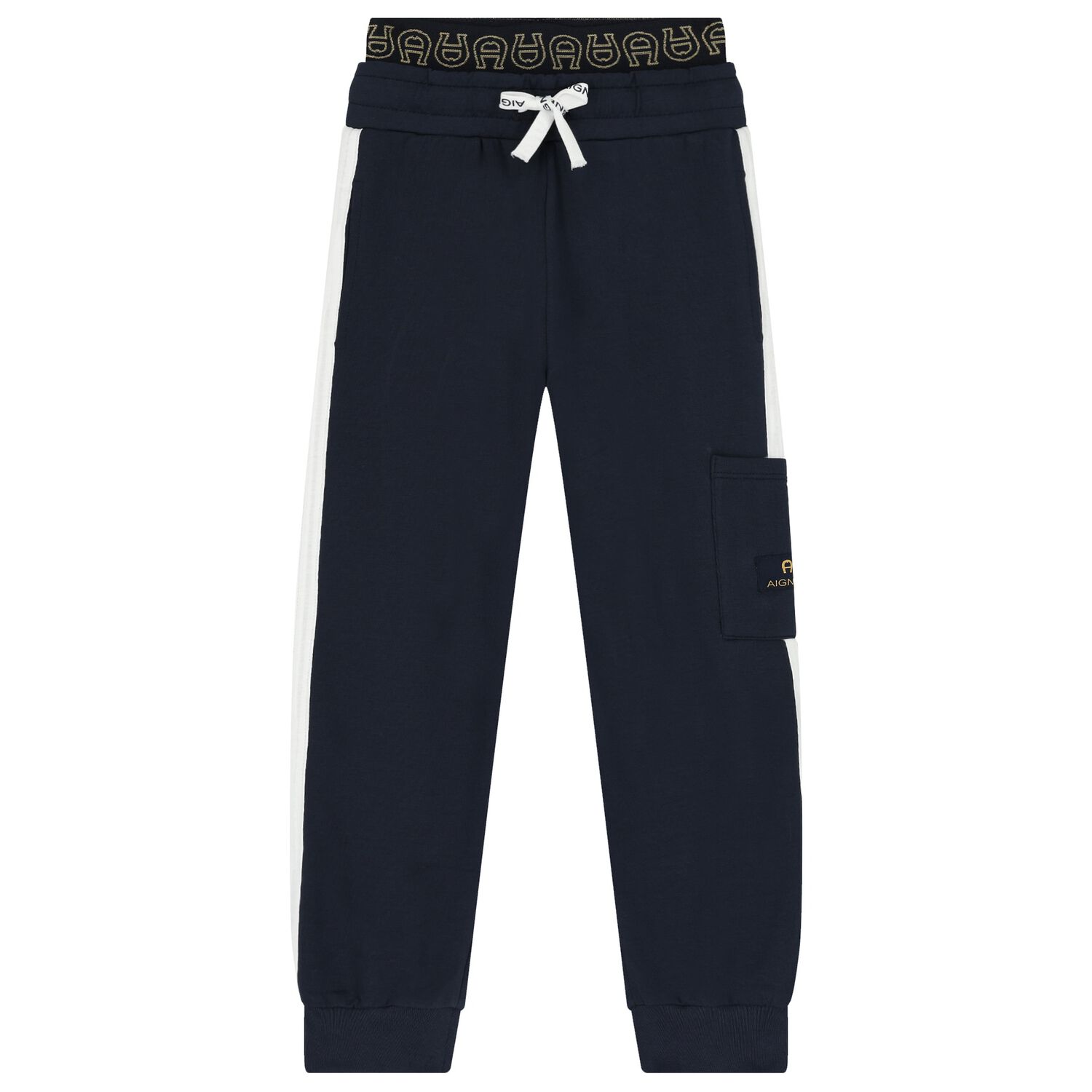 Boys Navy Blue Logo Joggers, 1, hi-res image number null