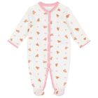 Baby Girls White & Pink Logo Babygrow, 1, hi-res