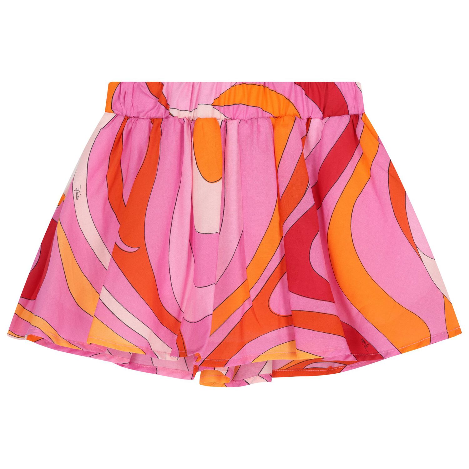 Girls Pink & Orange Onde Skirt, 1, hi-res