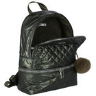 Girls Green Logo Quilted Backpack, 1, hi-res