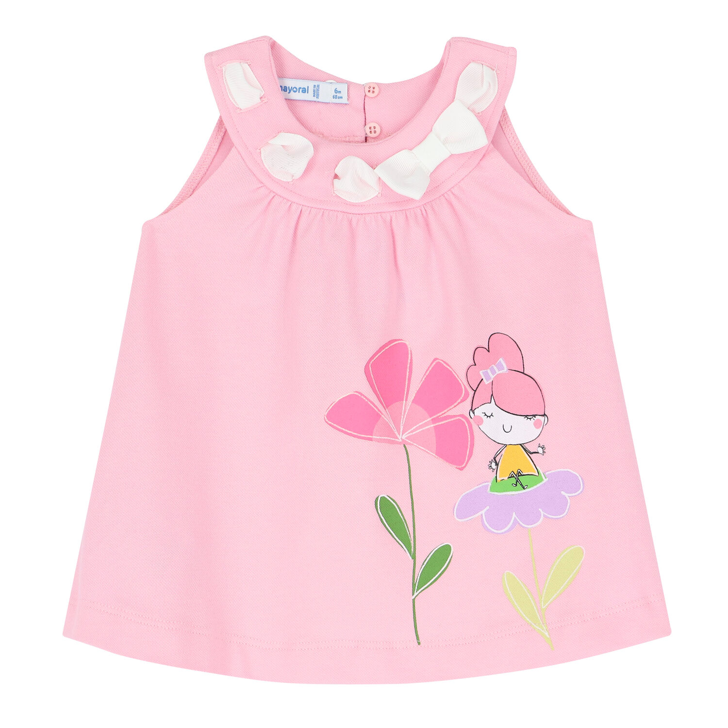 Younger Girls Pink Floral Dress, 2, hi-res image number null