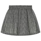 Girls Ivory & Black Chiffon Skirt, 1, hi-res