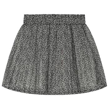 Girls Ivory & Black Chiffon Skirt