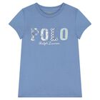 Girls Blue Logo T-Shirt, 2, hi-res
