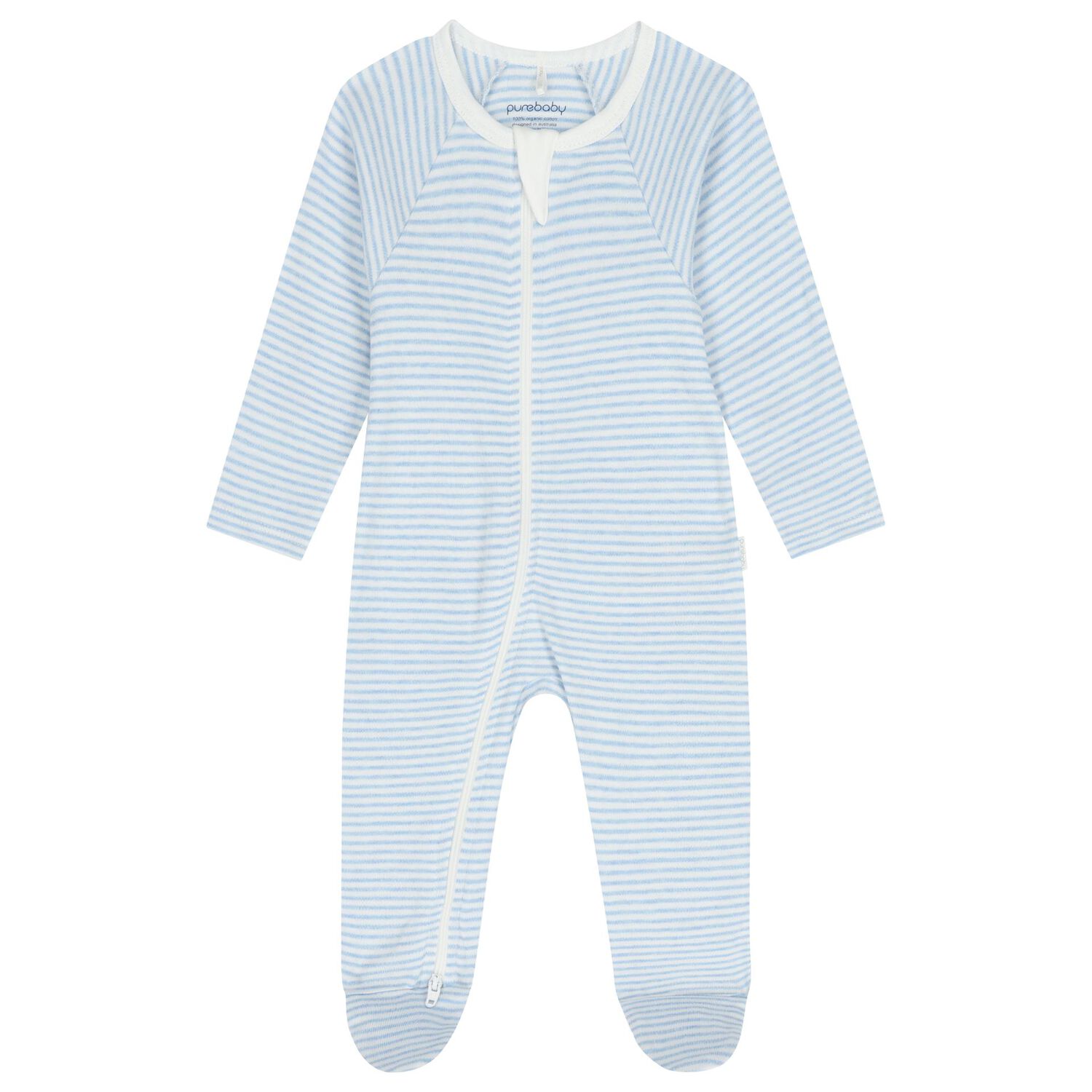 Baby Boys White & Blue Babygrows ( 2 Pack ), 3, hi-res image number null