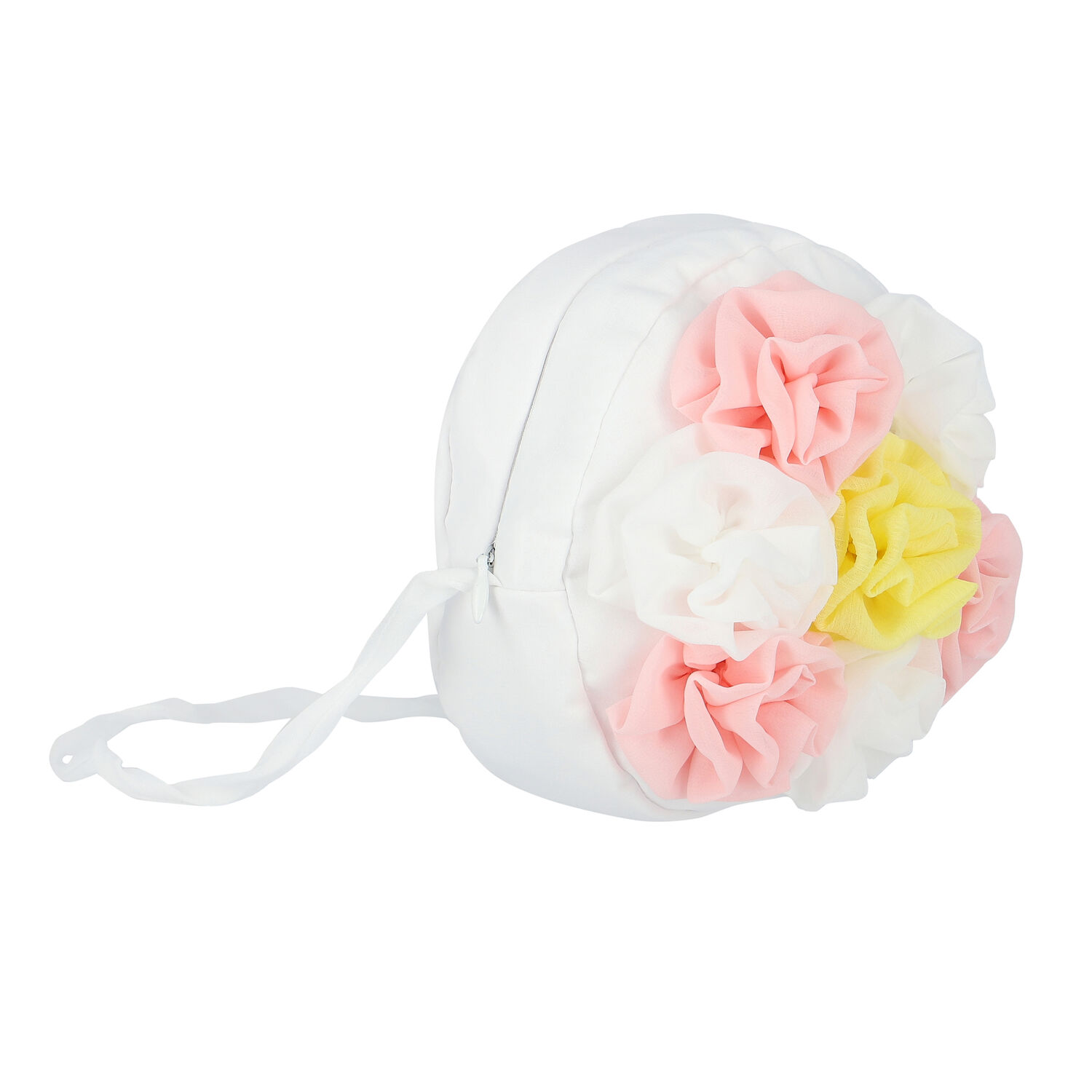Girls White & Pink Flower Handbag, 1, hi-res image number null