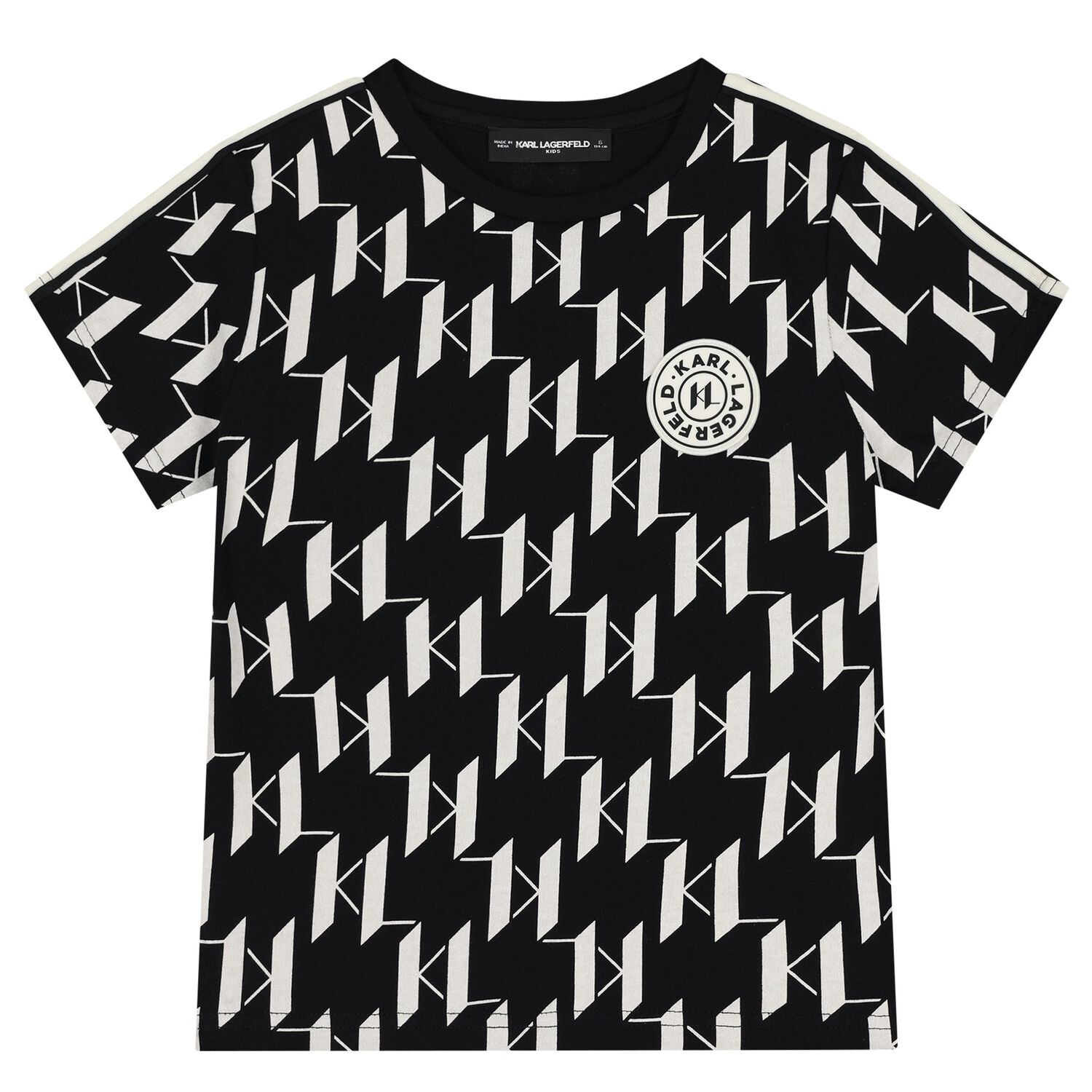 Boys Black & White Logo T-Shirt, 1, hi-res