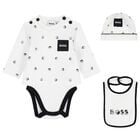 Baby Boys White & Black Bodysuit Set, 1, hi-res