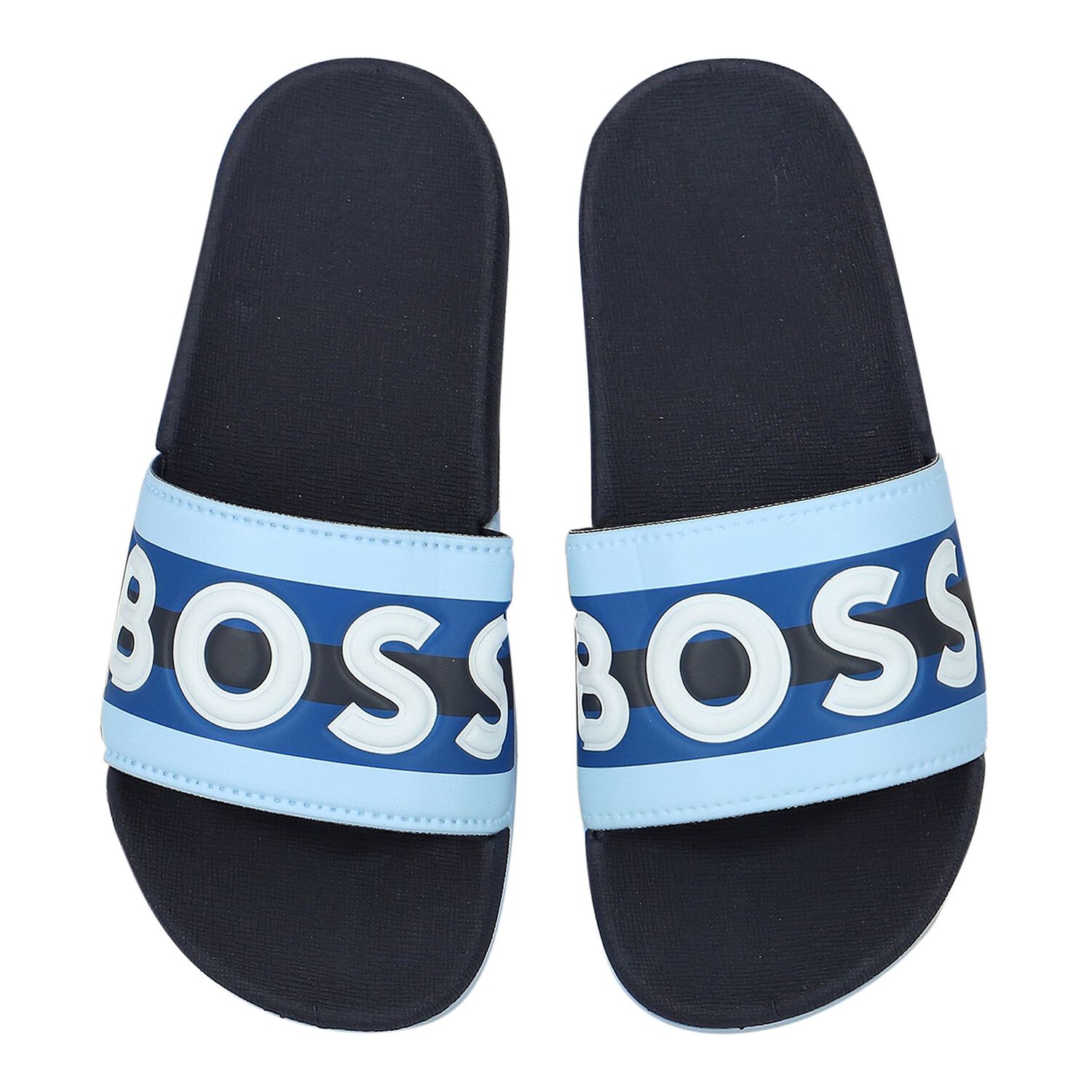 Boys Blue & Navy Blue Logo Sliders, 1, hi-res