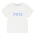 Baby Boys White Logo T-Shirt, 1, hi-res