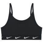 Girls Black Logo Bra Top, 1, hi-res