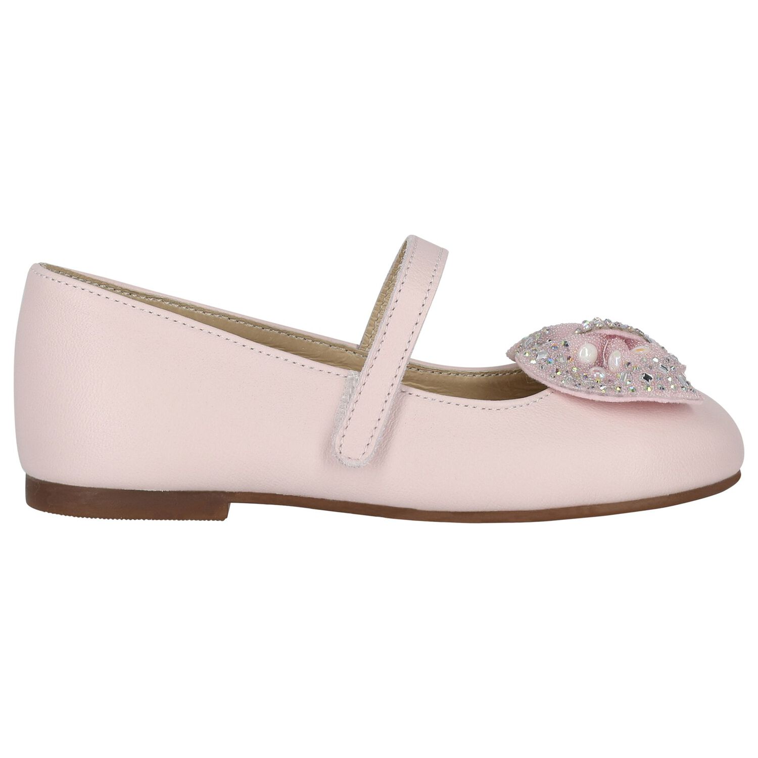 Girls Pink Ballerina Diamante Shoes, 2, hi-res image number null