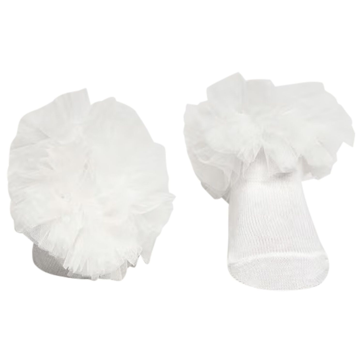 Baby Girls White Headband & Socks Set, 2, hi-res