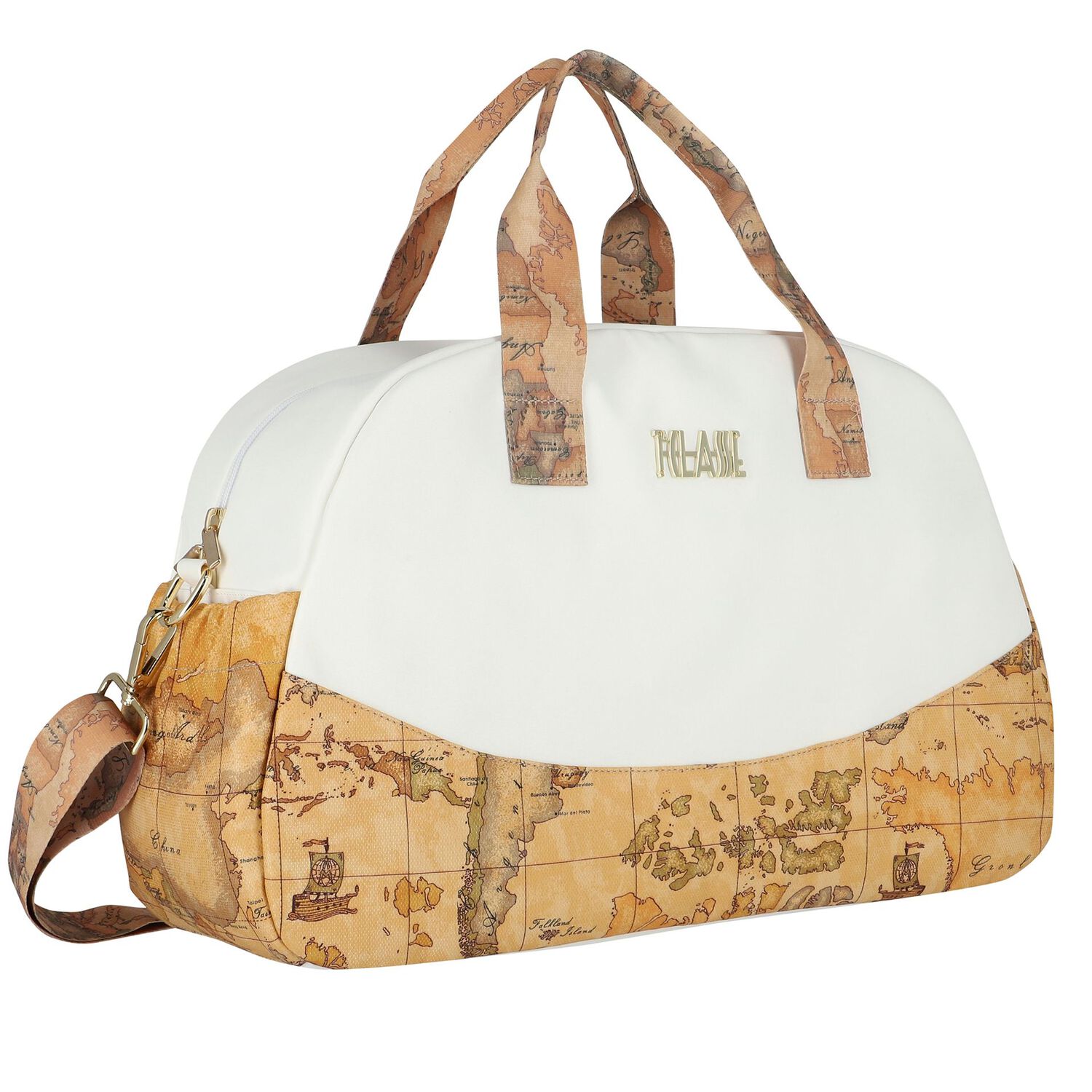 White & Beige Geo Map Baby Changing Bag, 1, hi-res image number null